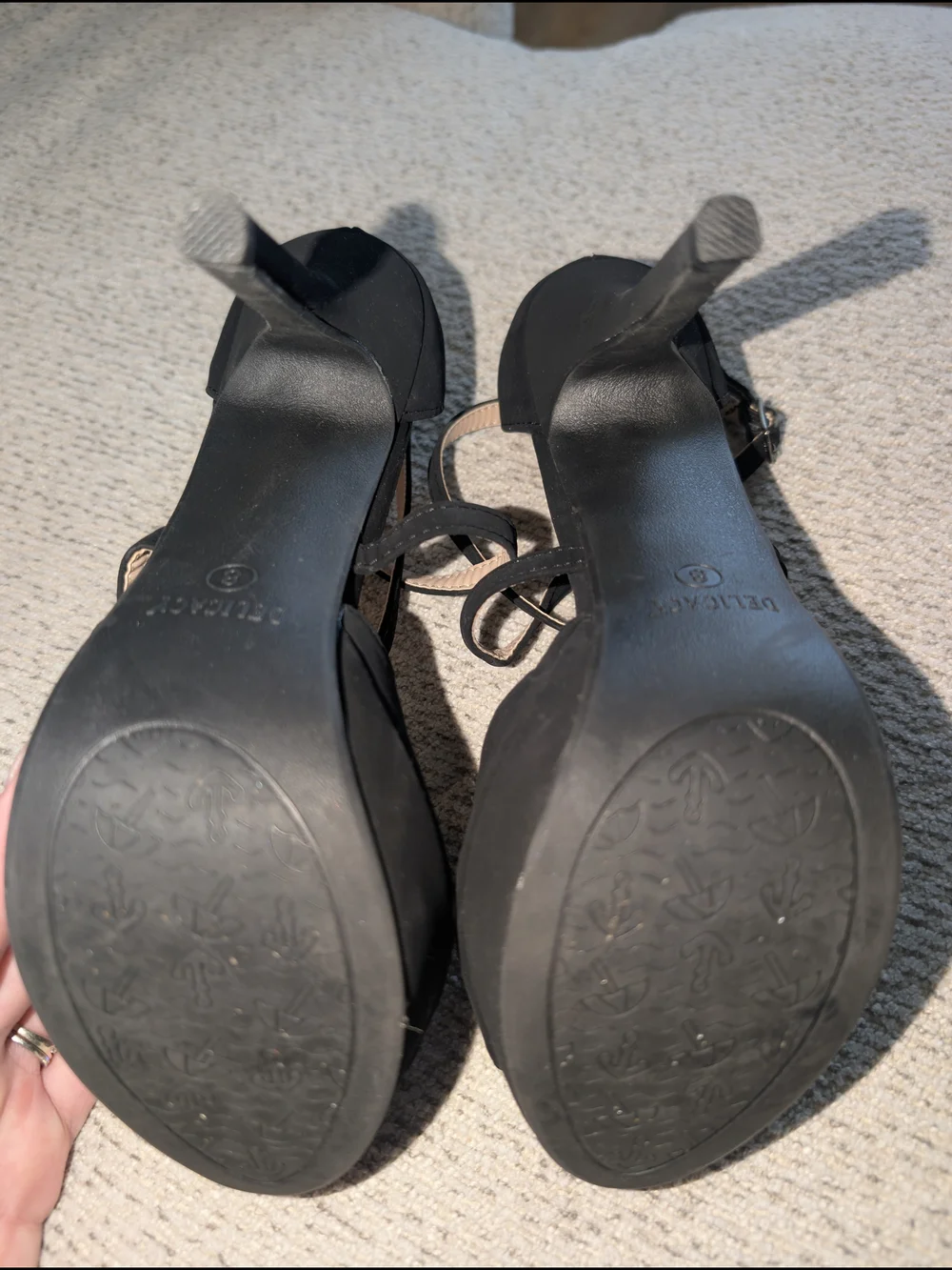 NEW Black Strappy Peep-Toe High Heels